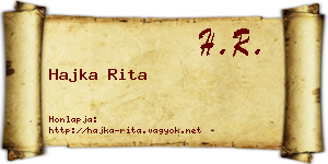 Hajka Rita névjegykártya
