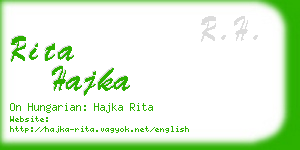 rita hajka business card